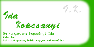 ida kopcsanyi business card